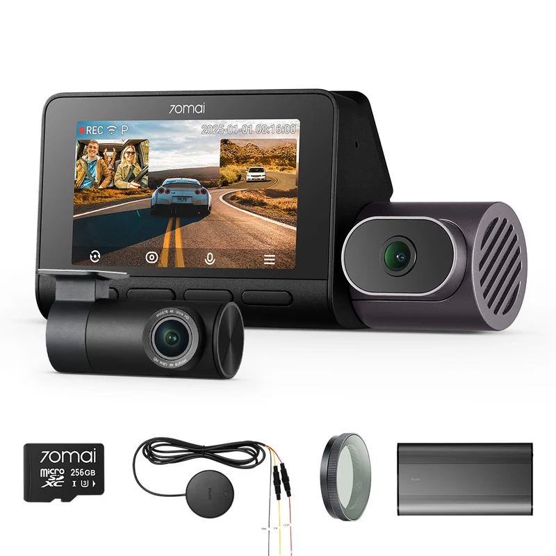 4K T800 Bundle: Front Cam + Rear Cam + Memory Card + Hardwire Kit + CPL Filter + Battery Pack